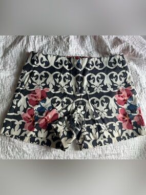 LOFT Riviera Short - Navy and Pink Floral Tile